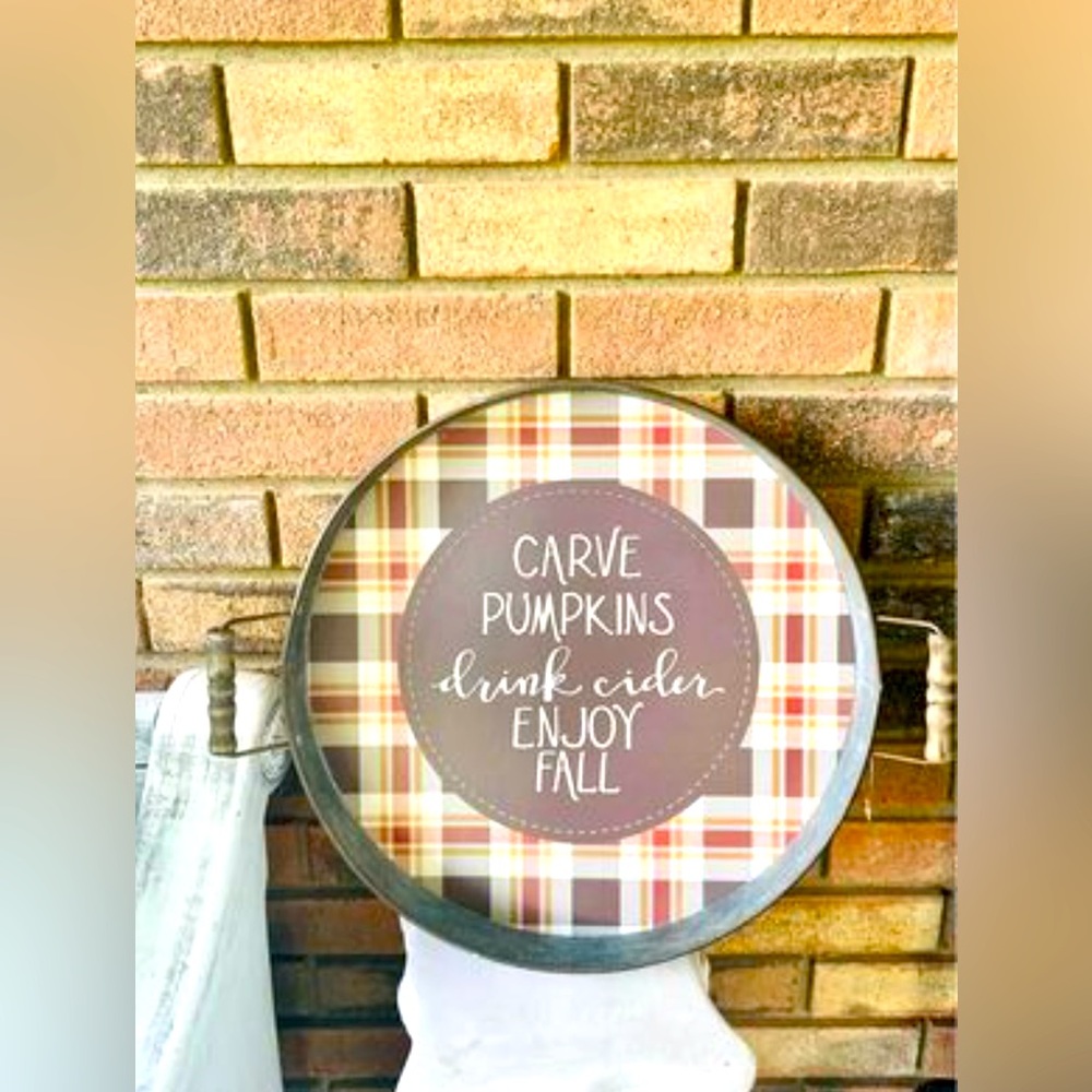 *Carve Pumpkins Galvanized Metal Tray